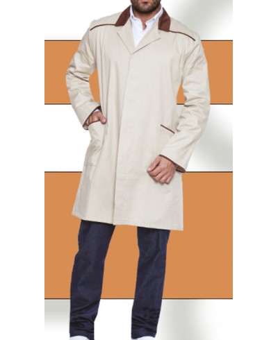 CAMICE UOMO BICOLORE BEIGE/MARRONE