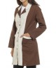CAMICE DONNA BICOLORE RIGA MARRONE/BEIGE